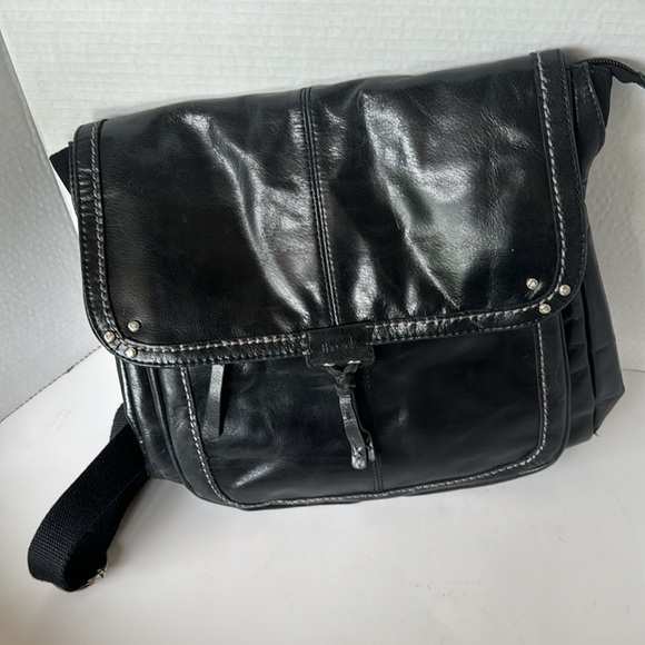 The Sak Ventura Leather Convertible Backpack Messenger Black - Picture 3 of 5